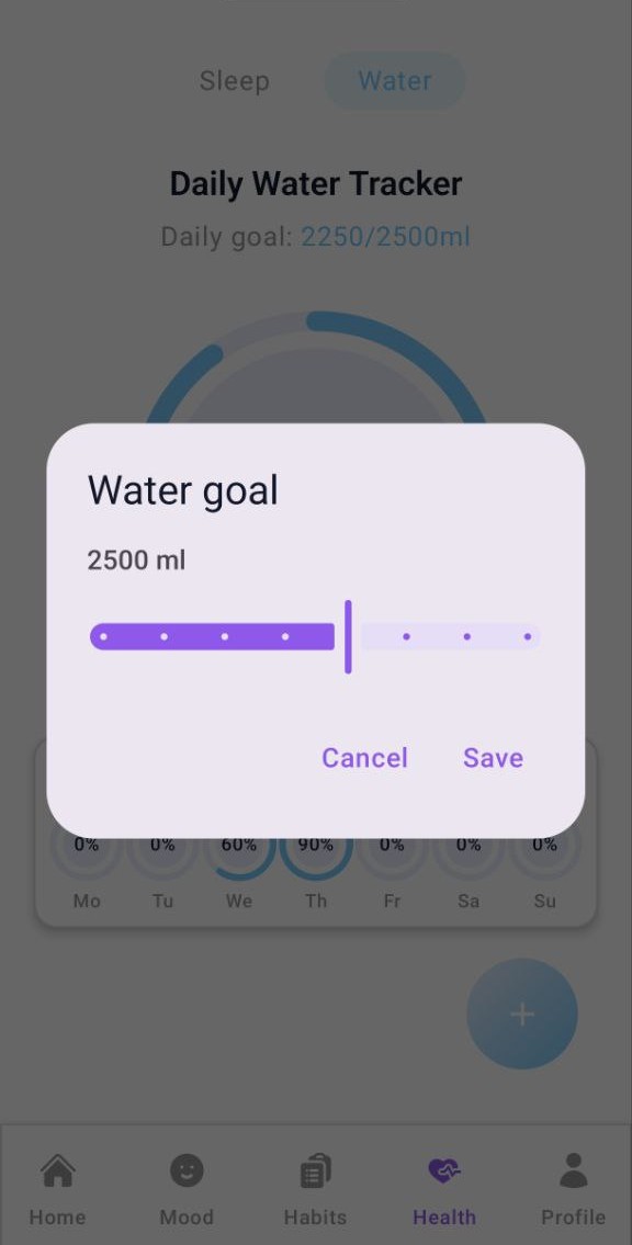 daily water goal edit